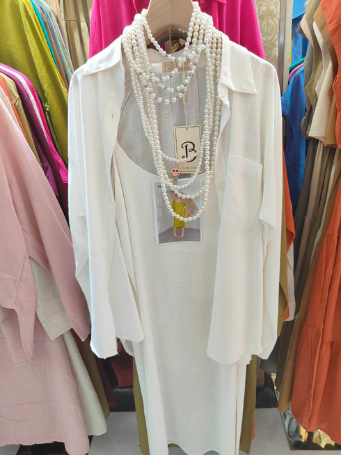 Casual Linen Dress With Collar Shirts
